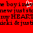 Red background with black pixelated text repeating phrases and a white heart symbol over the text.