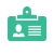 Pixelated teal clipboard icon with white silhouette of a person and horizontal lines on the lower right.