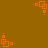 Orange square and dot patterns animate on a brown background, with shifting positions across multiple instances.