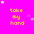 Bright pink background with yellow text reading 'take my hand' repeated in a , surrounded by white and light purple stars