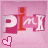 Pixelated pink background with 'PINK' text and a red figure holding a flag, featuring two heart shapes in different shades of pink.