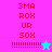Pixelated red text on colored backgrounds with dotted lines and star icons, showing animation changes between frames.