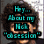 five pixelated images featuring a person with curly hair, each with overlaid text in different colors and styles