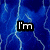 Blue background with white lightning-like lines and four black text boxes containing 'I'm', 'breaking', 'the', and 'habit...' in pixelated font.