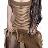 Pixelated static image of a person in swimwear with dark hair, cropped to show torso and legs against white background.