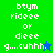 Pixelated text and star icons on green, blue, and teal backgrounds with varying color schemes.