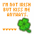nine identical pixel art frames showing orange text above a green four-leaf clover with animated heart symbols below it