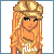Pixel art character with long blonde hair and a beige cap, transitioning from open eyes to closed eyes across frames.