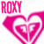 Animated sequence of ROXY text above a pink heart-shaped logo with layered white outlines on white background.