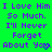 A static digital image with a bright green background displays repeated purple text and small blue heart symbols