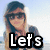 A pixelated image of a person with long hair and sunglasses, with text overlays reading 'Let's', 'Get', and 'RANDOM!' across different sections.