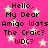 A static image with a bright pink background featuring light green stars and repeated black text reading "Hello, My Dear Amigo Wats The Craic? WDC?".