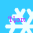 A static image of four white snowflakes on a bright blue background, each with purple text reading 'Mom' overlaid.