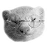 Static grayscale icon of a stylized animal face with pixelated details and soft shading, appearing to be a ferret or similar small mammal in profile view against a white background.