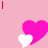 Animated contact sheet of a pink-themed buddy icon with heart symbols and text variations across 9 frames, showing sequential changes in heart positions and text display.