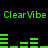 Green pixelated text and bar graphs on a black background, with repeated 'ClearVibe' labels above and below the bars.