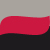 A static image featuring a curved red shape against a gray background with a black lower section.