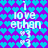 Pixelated text 'i love ethan' with heart symbols on a blue-purple gradient background of repeating hearts.