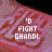 A 5x5 contact sheet of animated frames showing a pixelated red and white text-based animation with the phrase "I'D FIGHT GHANDI." on a black background, displaying frame-by-frame changes in letter visibility.