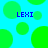 Blue background with green circles and four instances of the text "LEXI" in blue pixelated font.