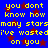 Blue background with red stars and yellow text repeating 'you dont know how many stars i've wasted on you' in pixelated font.