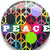 A circular icon with a colorful peace sign pattern and the word PEACE in multicolored letters, alongside other icons.