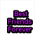 Four distinct text-based buddy icons display 'Best Friends Forever' in purple, blue, green, and green with 'Club' and '43' below.