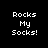 Four display the phrase "Rocks My Socks!" with varying red background highlights on each word across frames