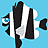 Pixelated fish with black and white vertical stripes, blue eye, and light blue background.