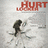 Red text reading 'HURT' appears above a pixelated figure with dark hair and light clothing against a gray background.