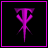 Static pixel art icon featuring a stylized purple symbol on black background with bright magenta border, rendered in low-resolution 48x48 pixels with visible dithering and gradient effects.