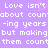 Pixelated text on a purple background with a pink heart symbol replacing the 'o' in 'isn't', repeated across the image.