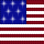 Static pixelated image of the United States flag with blue field containing white stars and red-and-white stripes, rendered in low-resolution style.