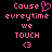 Pixelated pink text and symbols on black background, with one version showing a heart symbol replacing the 'o' in Cause.