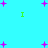 A static image with a cyan background featuring scattered purple plus signs and green I-shaped symbols.