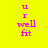 Yellow background with pink text 'u r well fit' and cyan horizontal bars in different positions