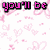 Pixelated text and heart patterns on a white background with colored text elements.