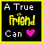 pixel art icons with yellow borders, black backgrounds, and text phrases like 'A True Friend Can' and 'Make You Smile', featuring color variations in hearts and text