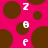 Pink background with brown circular shapes and white pixelated letters Z, A, and F arranged in a repeating pattern.