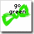 Green bow tie icon with black text reading 'go green' on top left, 'with your' on top right, and 'world' at bottom center.