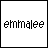 five and five displays the text 'emmalee' with varying letter colors across frames, showing a sequence where green highlights shift through different characters