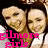 Two side-by-side pixelated images of a person with dark hair and light skin, each featuring pink text at the bottom. The left image shows English text; the right displays Arabic script.