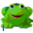 Green frog-shaped icon with large eyes and smiling mouth, showing four variations including one with a red heart in its mouth and one with blue text below.