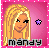Pixelated cartoon icon of a blonde woman with pink background and star symbol, displayed as two animated frames showing color changes in the star and text.
