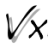 Pixelated black and gray symbols on a light gray background, featuring a checkmark, diagonal lines, and an X shape.
