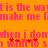 Pixelated text in pink on orange background with red star-like symbols below, repeating phrases and partial words.