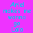 Pixelated text 'Ariel makes me wanna go Lala' displayed in cyan on alternating bright pink and green backgrounds.