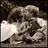 Two distinct images displayed side-by-side: a grayscale photo of two people embracing and a text reading "matt and tori together forever"