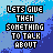 Pixelated text 'LET'S GIVE THEM SOMETHING TO TALK ABOUT' on a blue gradient background with visible pixelation and color banding.