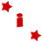 Red text and star shapes on a white background with gray transparency area, part of an animated contact sheet frame.